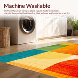 Ultra Soft Area Rug, Non Slip, Stain Resistant, Washable Area Rugs for Living Room, Bedroom, Non-Slip Colorful Entryway Meditation Carpet(Orange)