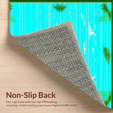 Ultra Soft Area Rug, Non Slip, Stain Resistant, Washable Area Rugs for Living Room, Bedroom, Coastal Turquoise Surfboard Aesthetic(Blue)