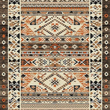 Ultra Soft Area Rug, Non Slip, Stain Resistant, Washable Area Rugs for Living Room, Bedroom, Vibrant Retro Ogee Style(Beige)