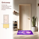 Ultra Soft Area Rug, Non Slip, Stain Resistant, Washable Area Rugs for Living Room, Bedroom, Charming Magical Garden Pattern(Purple)