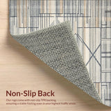 Ultra Soft Area Rug, Non Slip, Stain Resistant, Washable Area Rugs for Living Room, Bedroom, Artistic Geometric Area Boho Grey Beige(Gray)