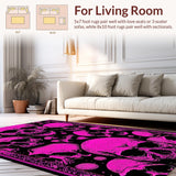 Ultra Soft Area Rug, Non Slip, Stain Resistant, Washable Area Rugs for Living Room, Bedroom, Eerie yet Fun Seasonal Decor(Pink)