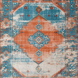 Ultra Soft Area Rug, Non Slip, Stain Resistant, Washable Area Rugs for Living Room, Bedroom, Vibrant Rustic Trellis Arrangement(Blue)