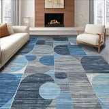 Ultra Soft Area Rug, Non Slip, Stain Resistant, Washable Area Rugs for Living Room, Bedroom, Sophisticated Geometric Earthy Palette(Blue)