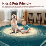 Ultra Soft Area Rug, Non Slip, Stain Resistant, Washable Area Rugs for Living Room, Bedroom, Sunlight Beach Beige Radiant Starfish Dark Turquoise(Blue)