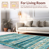 Ultra Soft Area Rug, Non Slip, Stain Resistant, Washable Area Rugs for Living Room, Bedroom, Coastal Nautical Sea Rug(Blue)