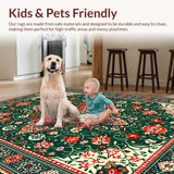 Ultra Soft Area Rug, Non Slip, Stain Resistant, Washable Area Rugs for Living Room, Bedroom, Traditional Green Velvet Prayer Mat for Mosque(Green)