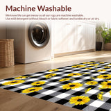 Charming Vibrant Sunflower Motif(Black)