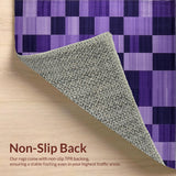 Ultra Soft Area Rug, Non Slip, Stain Resistant, Washable Area Rugs for Living Room, Bedroom, Bold Graphic White and Purple Design(Purple)