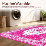 Ultra Soft Area Rug, Non Slip, Stain Resistant, Washable Area Rugs for Living Room, Bedroom, Lively Soft Pink Whirl Patterns(Pink)