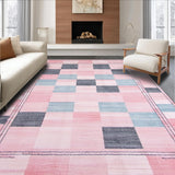 Ultra Soft Area Rug, Non Slip, Stain Resistant, Washable Area Rugs for Living Room, Bedroom, Enchanting Colorful 3D Landscape(Pink)