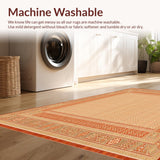 Geometric Intrigue Area in Warm Terracotta and Beige Tones(Beige)