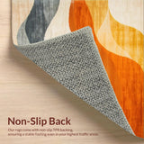 Ultra Soft Area Rug, Non Slip, Stain Resistant, Washable Area Rugs for Living Room, Bedroom, Striking Layered Color Fusion Style(Orange)