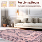 Ultra Soft Area Rug, Non Slip, Stain Resistant, Washable Area Rugs for Living Room, Bedroom, Vibrant Modern Diamond Geometry(Pink)