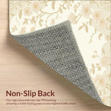 Blissful Scallop Edge Area – Gentle Floral Contour for Home(Beige)