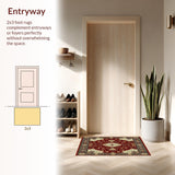 Ultra Soft Area Rug, Non Slip, Stain Resistant, Washable Area Rugs for Living Room, Bedroom, Intricate Medallion(Black)