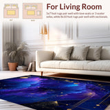 Ultra Soft Area Rug, Non Slip, Stain Resistant, Washable Area Rugs for Living Room, Bedroom, Unique Otherworldly Celestial Composition(Purple)