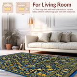 Ultra Soft Area Rug, Non Slip, Stain Resistant, Washable Area Rugs for Living Room, Bedroom, Woven Diamond Floor Covering(Blue)