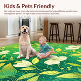 Ultra Soft Area Rug, Non Slip, Stain Resistant, Washable Area Rugs for Living Room, Bedroom, Charming Soft Pastel Accents(Green)