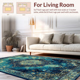 Ultra Soft Area Rug, Non Slip, Stain Resistant, Washable Area Rugs for Living Room, Bedroom, Underwater Coral Reef Sensory Mat(Blue)