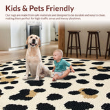 Ultra Soft Area Rug, Non Slip, Stain Resistant, Washable Area Rugs for Living Room, Bedroom, Wildlife Inspired Black Bedroom Plush Rug(Beige)