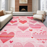Ultra Soft Area Rug, Non Slip, Stain Resistant, Washable Area Rugs for Living Room, Bedroom, Whimsical Fluffy Heart Aesthetic(Pink)