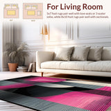 Ultra Soft Area Rug, Non Slip, Stain Resistant, Washable Area Rugs for Living Room, Bedroom, Striking Modernist Geometric Appeal(Gray)