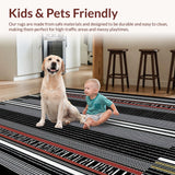 Ultra Soft Area Rug, Non Slip, Stain Resistant, Washable Area Rugs for Living Room, Bedroom, Sleek Modern Graphic Animal Motif(Black)