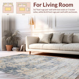 Ultra Soft Area Rug, Non Slip, Stain Resistant, Washable Area Rugs for Living Room, Bedroom, Modern Boho Linear Elements(Gray)