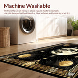 Ultra Soft Area Rug, Non Slip, Stain Resistant, Washable Area Rugs for Living Room, Bedroom, Rustic Multi-Tonal Tiled Pattern(Black)