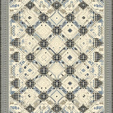 Classic Diamond Lattice Area Showcasing Subtle Black and Beige Symmetry(Beige)