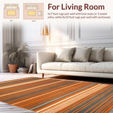 Ultra Soft Area Rug, Non Slip, Stain Resistant, Washable Area Rugs for Living Room, Bedroom, Whimsical Colorful Meditation Accent(Orange)