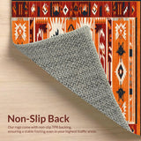 Ultra Soft Area Rug, Non Slip, Stain Resistant, Washable Area Rugs for Living Room, Bedroom, Artisanal Trellis Inspired Layout(Orange)