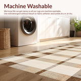 Ultra Soft Area Rug, Non Slip, Stain Resistant, Washable Area Rugs for Living Room, Bedroom, Vibrant Cozy Ogee Pattern Play(Beige)