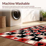 Ultra Soft Area Rug, Non Slip, Stain Resistant, Washable Area Rugs for Living Room, Bedroom, Eclectic Retro Dice Aesthetic(Red)