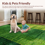 Ultra Soft Area Rug, Non Slip, Stain Resistant, Washable Area Rugs for Living Room, Bedroom, 3D Botanical Oasis Aesthetic(Green)