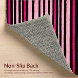 Ultra Soft Area Rug, Non Slip, Stain Resistant, Washable Area Rugs for Living Room, Bedroom, Lively Zebra-Inspired Color Fusion(Pink)
