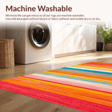 Ultra Soft Area Rug, Non Slip, Stain Resistant, Washable Area Rugs for Living Room, Bedroom, Lively Medallion Design with Earth Tones(Orange)