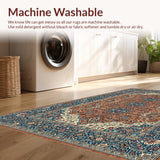 Ultra Soft Area Rug, Non Slip, Stain Resistant, Washable Area Rugs for Living Room, Bedroom, Saturated Colorful Botanical Design(Brown)