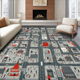 Ultra Soft Area Rug, Non Slip, Stain Resistant, Washable Area Rugs for Living Room, Bedroom, Playful Wilderness Adventure Theme(Red)