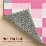 Ultra Soft Area Rug, Non Slip, Stain Resistant, Washable Area Rugs for Living Room, Bedroom, Fun Geometric Learning Pattern(Pink)