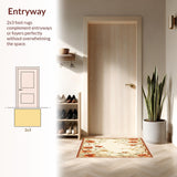 Ultra Soft Area Rug, Non Slip, Stain Resistant, Washable Area Rugs for Living Room, Bedroom, Art Nouveau Inspired Non Slip Ultra Boho Area(Beige)
