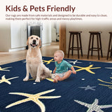 Ultra Soft Area Rug, Non Slip, Stain Resistant, Washable Area Rugs for Living Room, Bedroom, Eclectic Bright Color Splash Design(Blue)