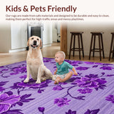 Ultra Soft Area Rug, Non Slip, Stain Resistant, Washable Area Rugs for Living Room, Bedroom, Dynamic Vibrant Shag Design(Purple)