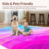 Ultra Soft Area Rug, Non Slip, Stain Resistant, Washable Area Rugs for Living Room, Bedroom, Unicorn Aesthetic Toddler Room Plush Rug(Blue)