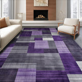 Ultra Soft Area Rug, Non Slip, Stain Resistant, Washable Area Rugs for Living Room, Bedroom, Striking Modern Artistic Arrangement(Purple)