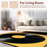 Ultra Soft Area Rug, Non Slip, Stain Resistant, Washable Area Rugs for Living Room, Bedroom, Contemporary Black and Yellow Design(Black)