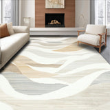 Ivory Decorative Area With Coastal Wave Inspired For Patios(Beige)