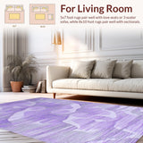 Ultra Soft Area Rug, Non Slip, Stain Resistant, Washable Area Rugs for Living Room, Bedroom, Sleek Minimalist Color Blend(Purple)