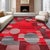 Ultra Soft Area Rug, Non Slip, Stain Resistant, Washable Area Rugs for Living Room, Bedroom, Sophisticated Geometric Red Accents(Red)